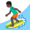 Person Surfing - Black emoji on Google